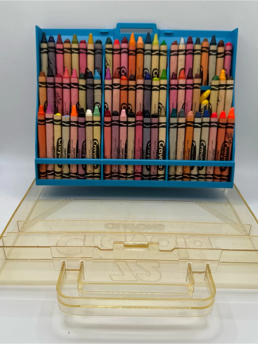 Vintage Crayola Crayon Case Blue 72 Caddy Holder Retired Colors 80s 90s Nostalgi